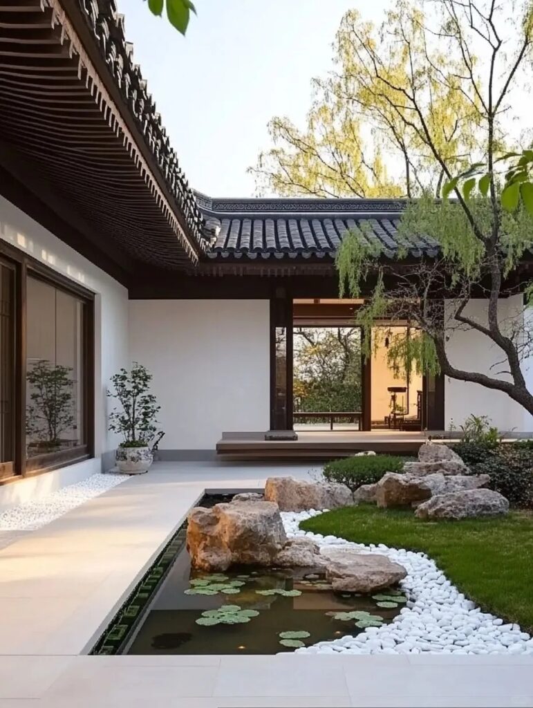 Tứ hợp viện được cách tân theo phong cách hiện đại.