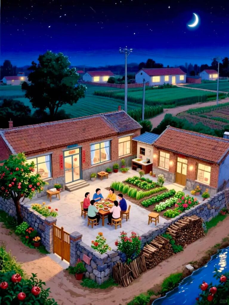 Dạng Tứ hợp viện gồm một khoảng sân duy nhất được bao bọc bởi bốn dãy nhà