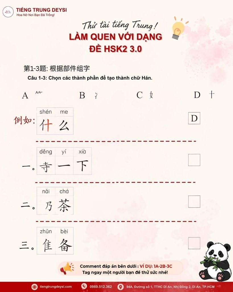 bài tập làm quen dạng đề mới